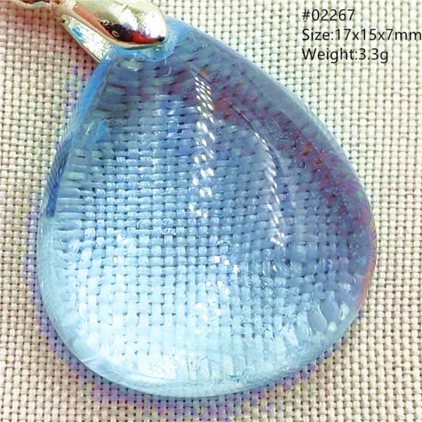 Natural Blue Topaz Crystal Water Drop Pendant Necklace Jewelry Oval Bead Women Men Topaz Necklace Gift AAAAAA