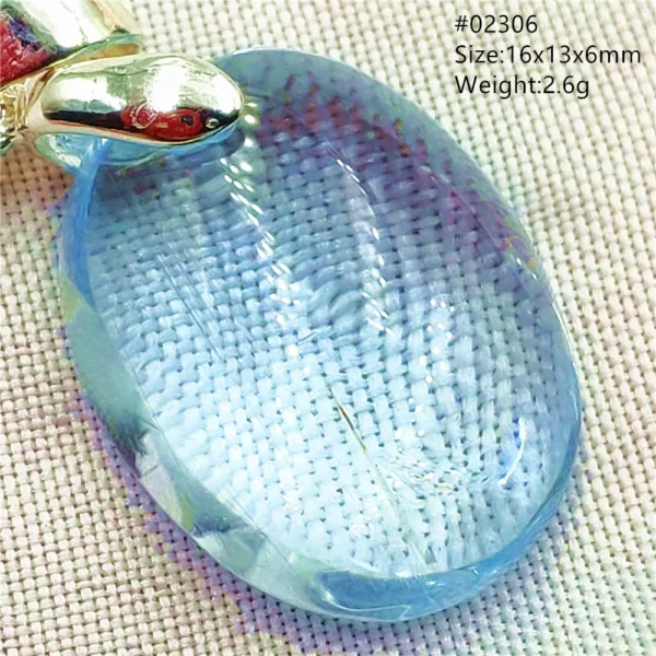 Natural Blue Topaz Crystal Water Drop Pendant Necklace Jewelry Oval Bead Women Men Topaz Necklace Gift AAAAAA