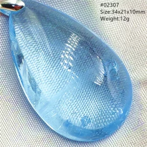 Natural Blue Topaz Crystal Water Drop Pendant Necklace Jewelry Oval Bead Women Men Topaz Necklace Gift AAAAAA - Image 19