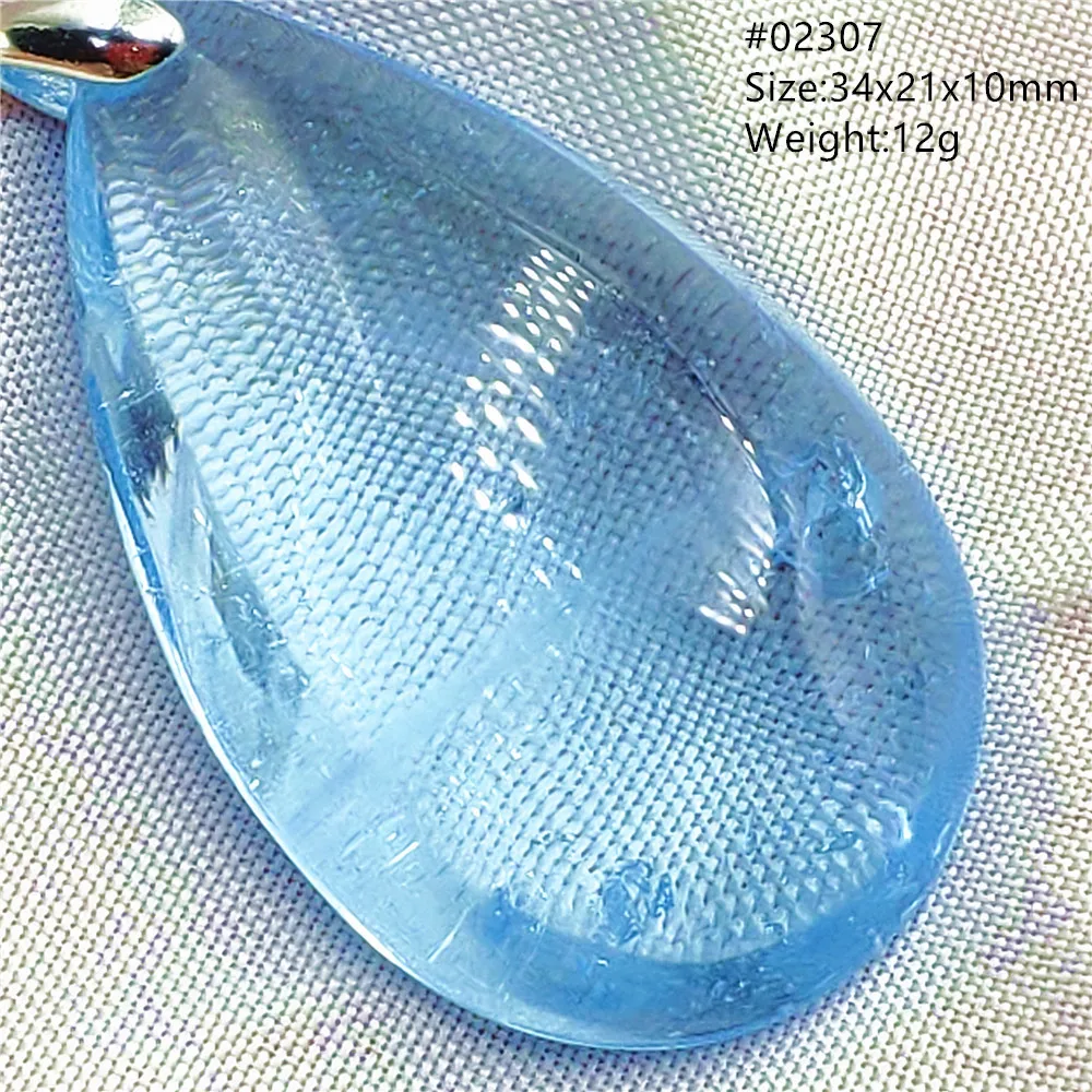 Natural Blue Topaz Crystal Water Drop Pendant Necklace Jewelry Oval Bead Women Men Topaz Necklace Gift AAAAAA - Image 19