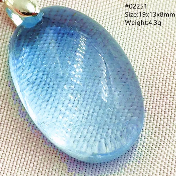 Natural Blue Topaz Crystal Water Drop Pendant Necklace Jewelry Oval Bead Women Men Topaz Necklace Gift AAAAAA