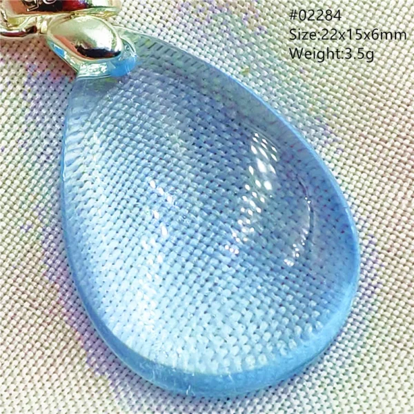 Natural Blue Topaz Crystal Water Drop Pendant Necklace Jewelry Oval Bead Women Men Topaz Necklace Gift AAAAAA