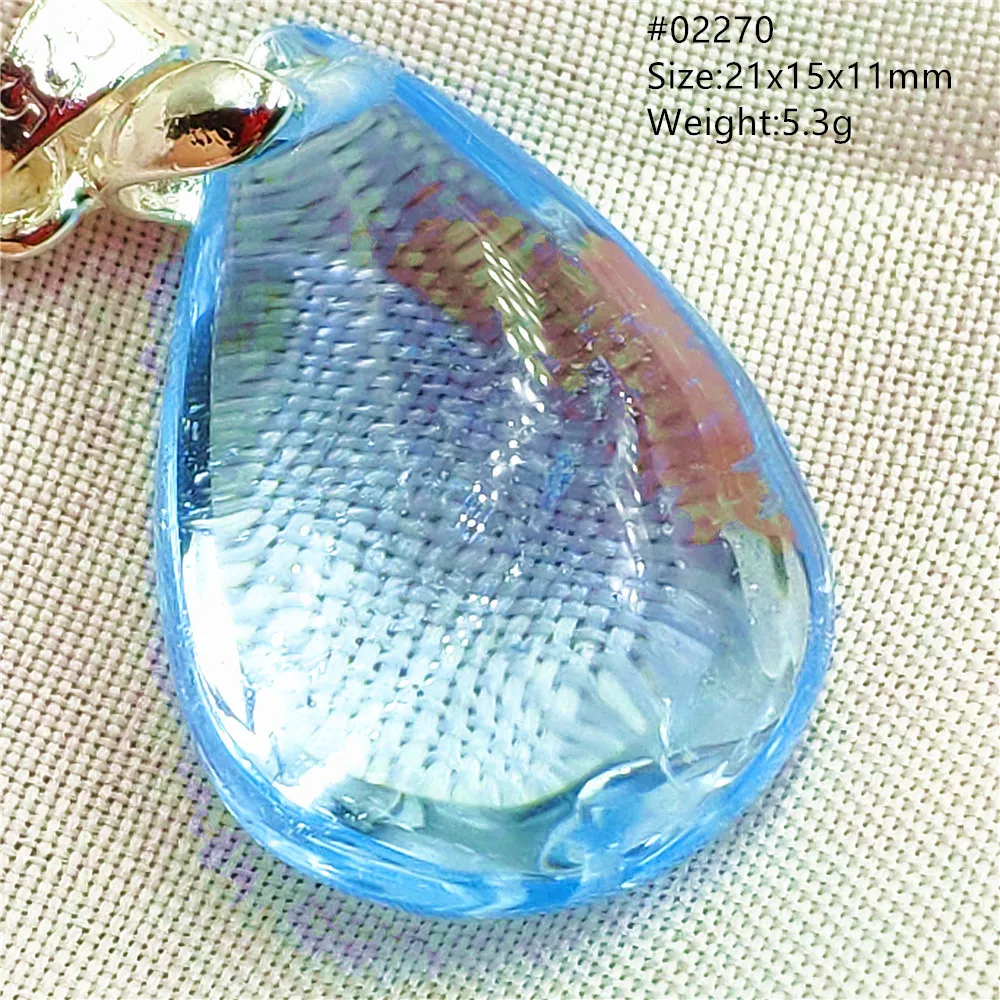 Natural Blue Topaz Crystal Water Drop Pendant Necklace Jewelry Oval Bead Women Men Topaz Necklace Gift AAAAAA - Image 28