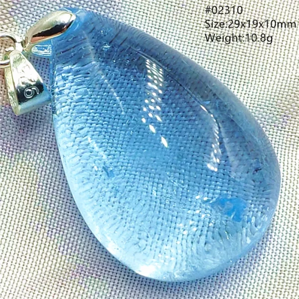 Natural Blue Topaz Crystal Water Drop Pendant Necklace Jewelry Oval Bead Women Men Topaz Necklace Gift AAAAAA