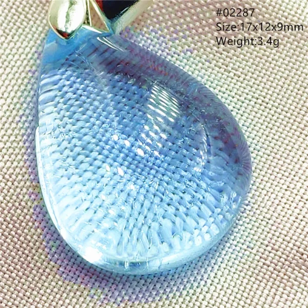 Natural Blue Topaz Crystal Water Drop Pendant Necklace Jewelry Oval Bead Women Men Topaz Necklace Gift AAAAAA