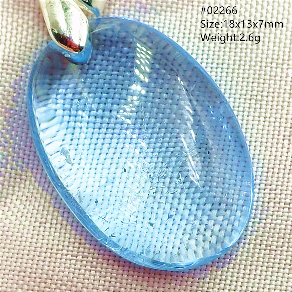 Natural Blue Topaz Crystal Water Drop Pendant Necklace Jewelry Oval Bead Women Men Topaz Necklace Gift AAAAAA - Image 4