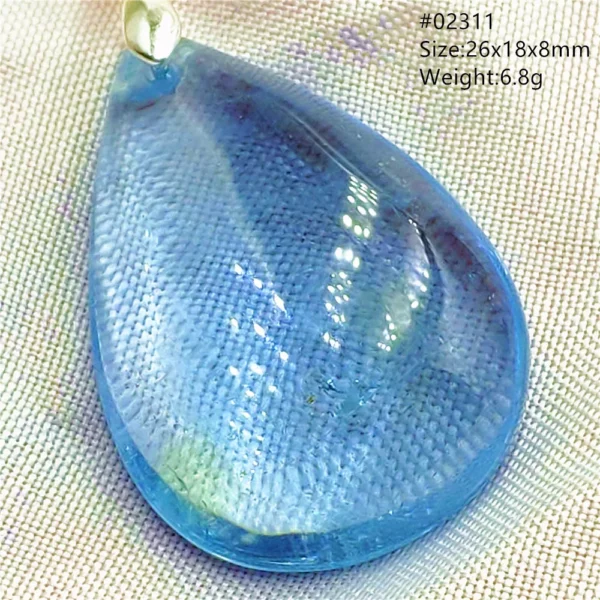 Natural Blue Topaz Crystal Water Drop Pendant Necklace Jewelry Oval Bead Women Men Topaz Necklace Gift AAAAAA