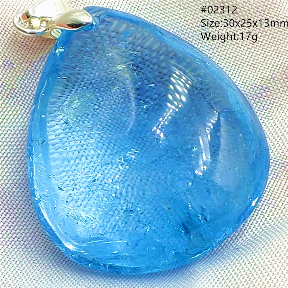 Natural Blue Topaz Crystal Water Drop Pendant Necklace Jewelry Oval Bead Women Men Topaz Necklace Gift AAAAAA - Image 9