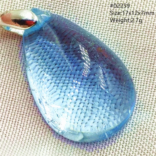 Natural Blue Topaz Crystal Water Drop Pendant Necklace Jewelry Oval Bead Women Men Topaz Necklace Gift AAAAAA