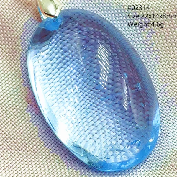 Natural Blue Topaz Crystal Water Drop Pendant Necklace Jewelry Oval Bead Women Men Topaz Necklace Gift AAAAAA