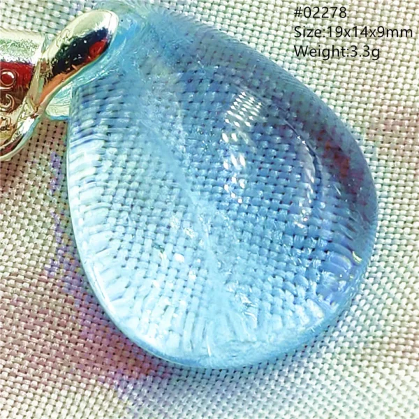 Natural Blue Topaz Crystal Water Drop Pendant Necklace Jewelry Oval Bead Women Men Topaz Necklace Gift AAAAAA