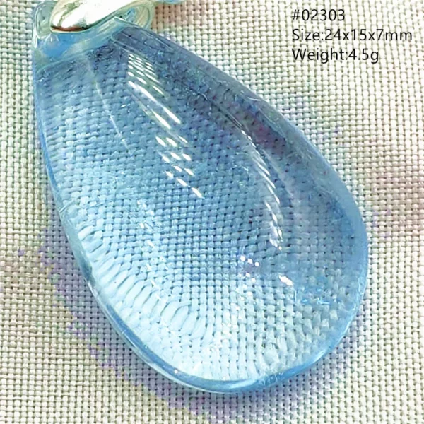 Natural Blue Topaz Crystal Water Drop Pendant Necklace Jewelry Oval Bead Women Men Topaz Necklace Gift AAAAAA