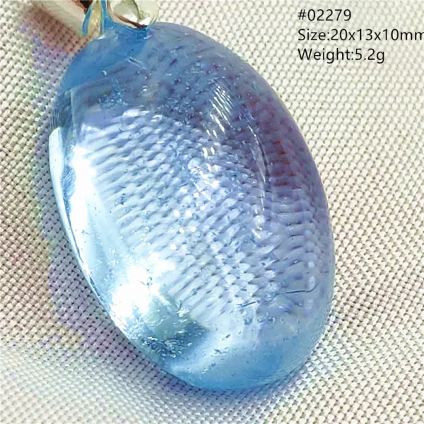 Natural Blue Topaz Crystal Water Drop Pendant Necklace Jewelry Oval Bead Women Men Topaz Necklace Gift AAAAAA
