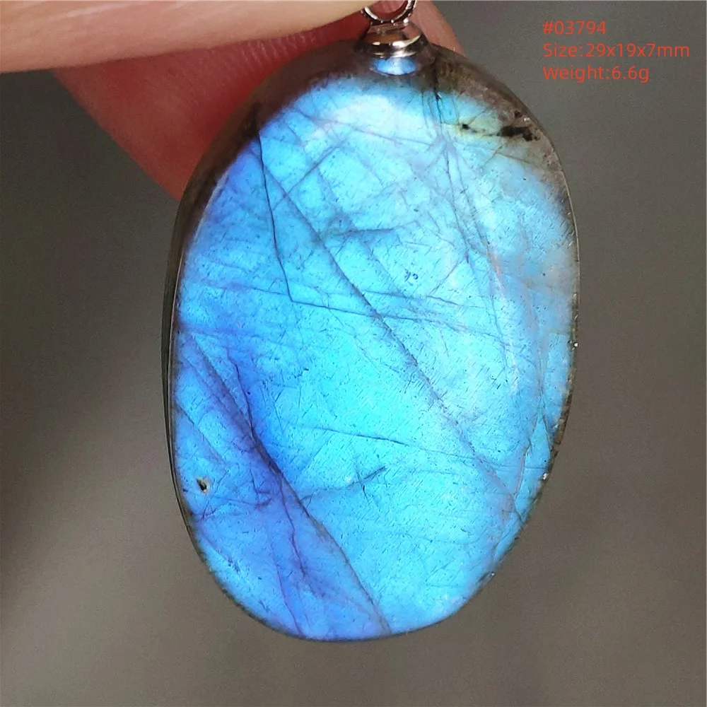 Natural Colorful Labradorite Pendant Water Drop Blue Light Labradorite Women Men Necklace Jewelry AAAAAA - Image 12