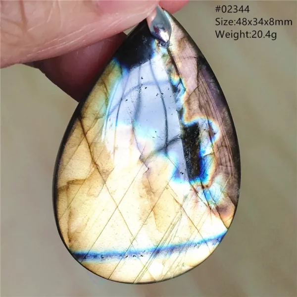 Natural Colorful Labradorite Pendant Water Drop Blue Light Labradorite Women Men Necklace Jewelry AAAAAA