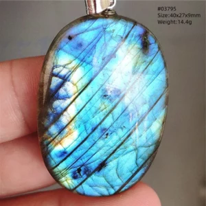 Natural Colorful Labradorite Pendant Water Drop Blue Light Labradorite Women Men Necklace Jewelry AAAAAA - Image 8