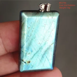 Natural Colorful Labradorite Pendant Water Drop Blue Light Labradorite Women Men Necklace Jewelry AAAAAA - Image 9