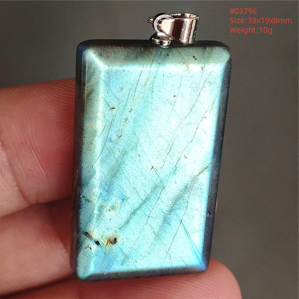 Natural Colorful Labradorite Pendant Water Drop Blue Light Labradorite Women Men Necklace Jewelry AAAAAA - Image 9