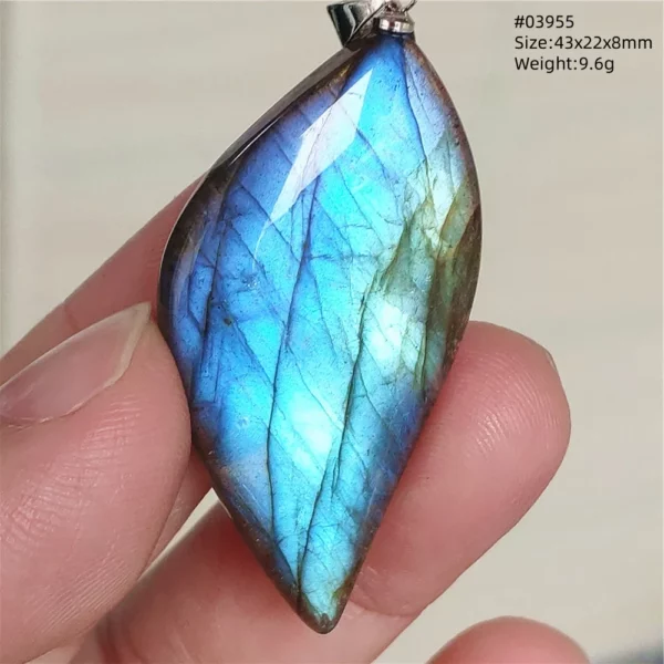 Natural Colorful Labradorite Pendant Water Drop Blue Light Labradorite Women Men Necklace Jewelry AAAAAA