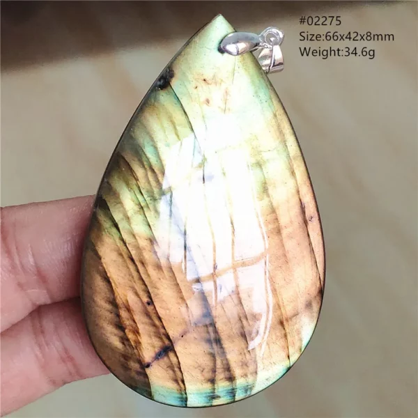 Natural Colorful Labradorite Pendant Water Drop Blue Light Labradorite Women Men Necklace Jewelry AAAAAA