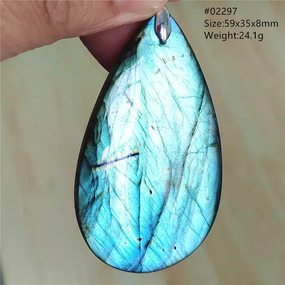 Natural Colorful Labradorite Pendant Water Drop Blue Light Labradorite Women Men Necklace Jewelry AAAAAA - Image 46