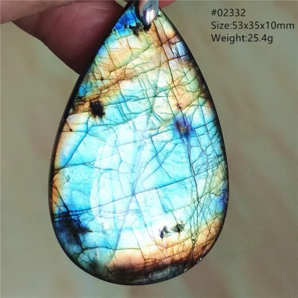 Natural Colorful Labradorite Pendant Water Drop Blue Light Labradorite Women Men Necklace Jewelry AAAAAA
