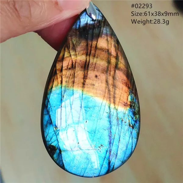 Natural Colorful Labradorite Pendant Water Drop Blue Light Labradorite Women Men Necklace Jewelry AAAAAA