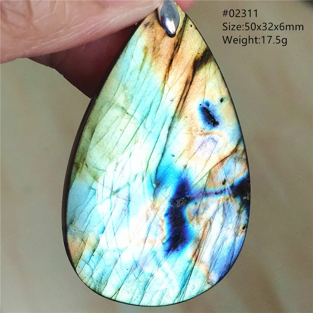 Natural Colorful Labradorite Pendant Water Drop Blue Light Labradorite Women Men Necklace Jewelry AAAAAA - Image 34