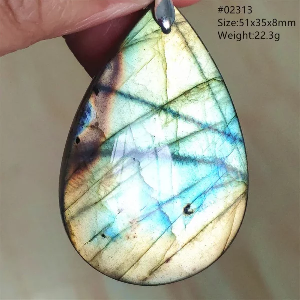 Natural Colorful Labradorite Pendant Water Drop Blue Light Labradorite Women Men Necklace Jewelry AAAAAA
