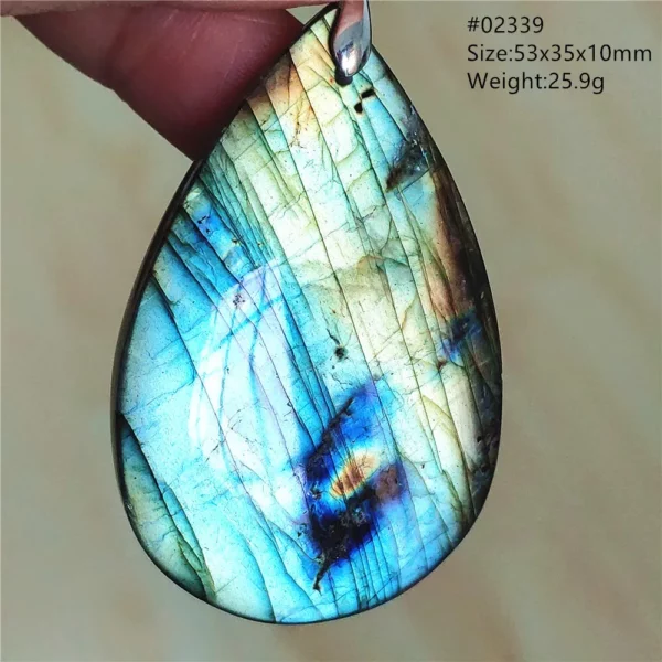 Natural Colorful Labradorite Pendant Water Drop Blue Light Labradorite Women Men Necklace Jewelry AAAAAA