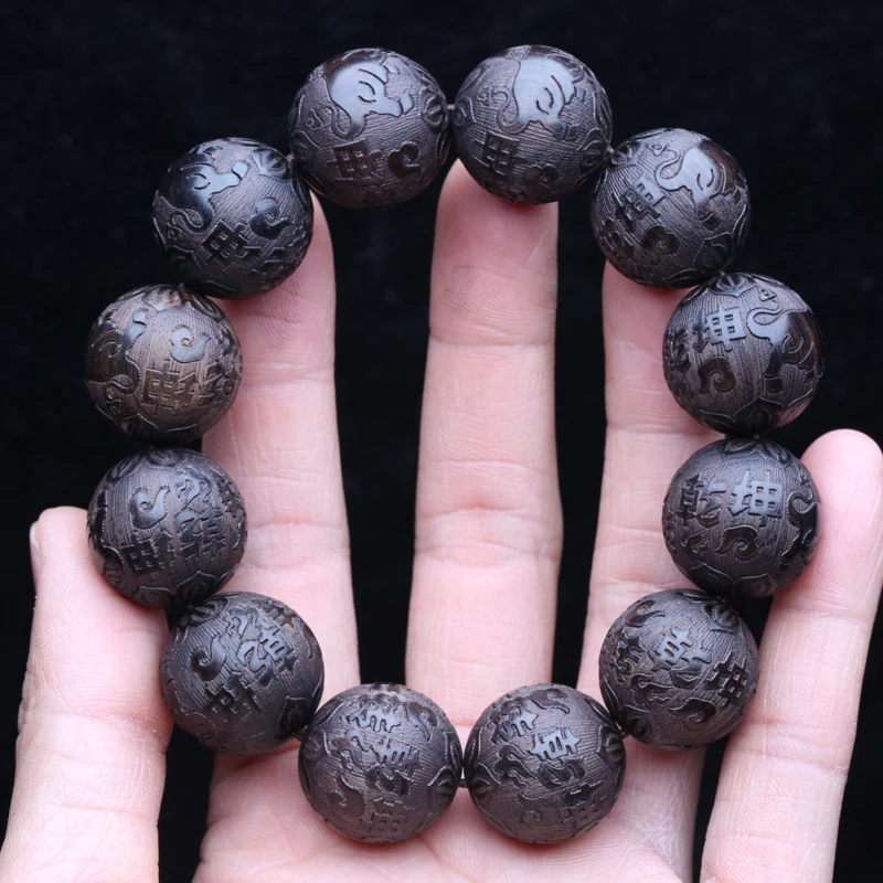 Natural Ebony Turn the Situation around Hand Skewer men's 20mm mascot Cow Decoration Gift Gift - Image 2