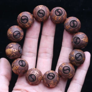 Natural Ebony Turn the Situation around Hand Skewer men's 20mm mascot Cow Decoration Gift Gift - Image 7