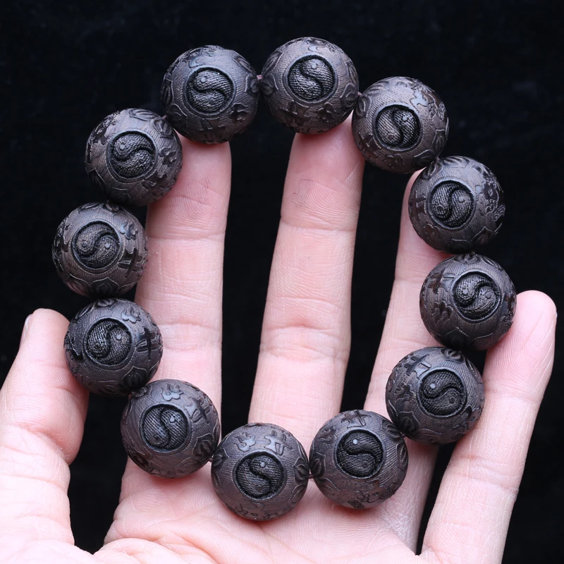 Natural Ebony Turn the Situation around Hand Skewer men's 20mm mascot Cow Decoration Gift Gift - Image 1
