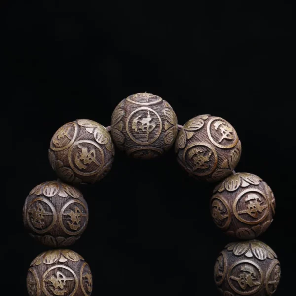 Natural Ebony Wood Bead Bracelet, Buddhist Meditation Rosary, Elastic Yoga Charm, Tibetan Lucky 15MM Beads And 18mm Bracelet