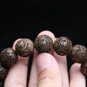 Natural Ebony Wood Bead Bracelet, Buddhist Meditation Rosary, Elastic Yoga Charm, Tibetan Lucky 15MM Beads And 18mm Bracelet - Image 4