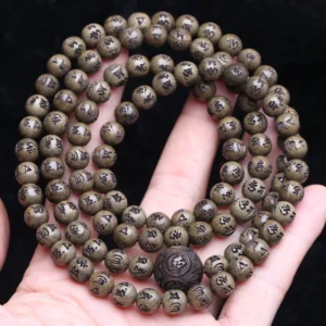 Natural Ebony Wood Bead Bracelet, Buddhist Meditation Rosary, Elastic Yoga Charm, Tibetan Lucky 15MM Beads And 18mm Bracelet - Image 6