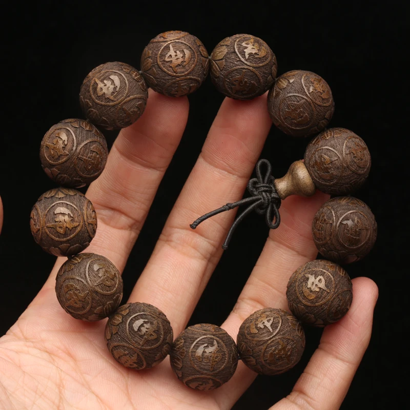 Natural Ebony Wood Bead Bracelet, Buddhist Meditation Rosary, Elastic Yoga Charm, Tibetan Lucky 15MM Beads And 18mm Bracelet - Image 5