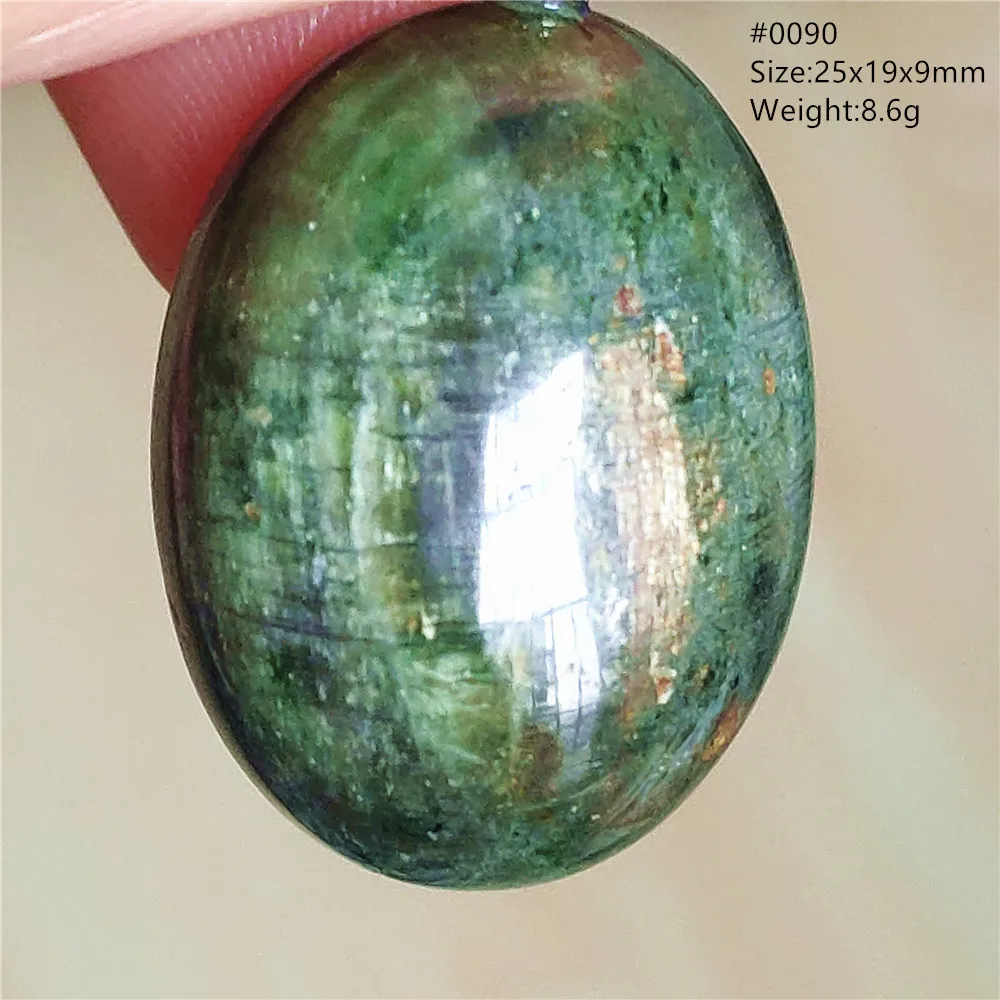 Natural Green Diopside Cat Eye Oval Pendant Necklace - Image 36