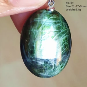 Natural Green Diopside Quartz Pendant Women Men Cat Eye Jewelry Gemstone Green Diopside Necklace Fashion Stone AAAAAA - Image 2