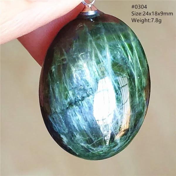 Natural Green Diopside Quartz Pendant Women Men Cat Eye Jewelry Gemstone Green Diopside Necklace Fashion Stone AAAAAA