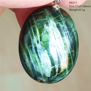 Natural Green Diopside Quartz Pendant Women Men Cat Eye Jewelry Gemstone Green Diopside Necklace Fashion Stone AAAAAA - Image 3