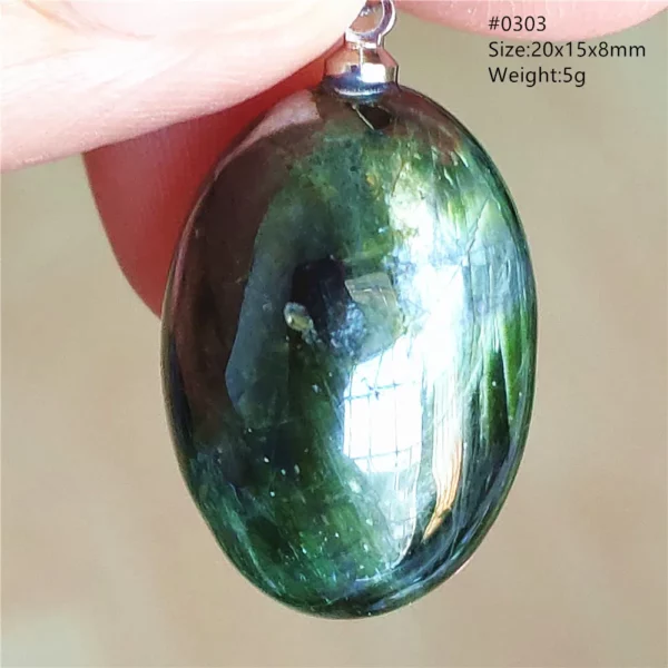 Natural Green Diopside Quartz Pendant Women Men Cat Eye Jewelry Gemstone Green Diopside Necklace Fashion Stone AAAAAA