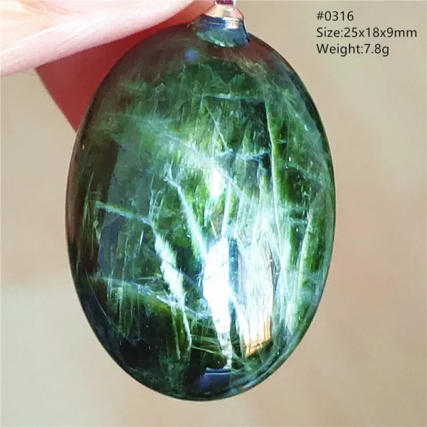 Natural Green Diopside Quartz Pendant Women Men Cat Eye Jewelry Gemstone Green Diopside Necklace Fashion Stone AAAAAA