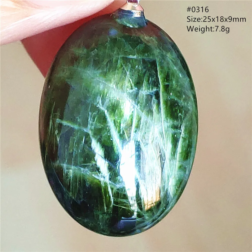 Natural Green Diopside Quartz Pendant Women Men Cat Eye Jewelry Gemstone Green Diopside Necklace Fashion Stone AAAAAA - Image 6