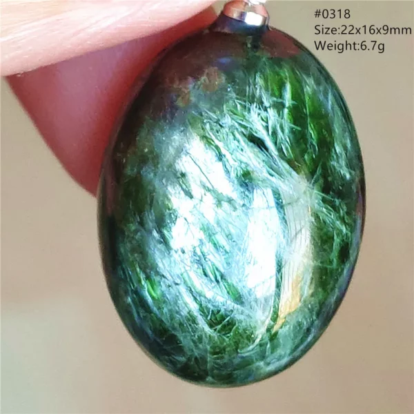 Natural Green Diopside Quartz Pendant Women Men Cat Eye Jewelry Gemstone Green Diopside Necklace Fashion Stone AAAAAA