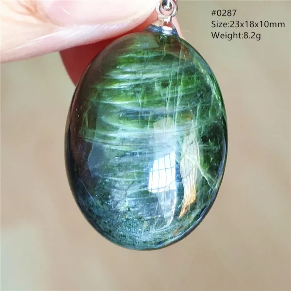 Natural Green Diopside Quartz Pendant Women Men Cat Eye Jewelry Gemstone Green Diopside Necklace Fashion Stone AAAAAA