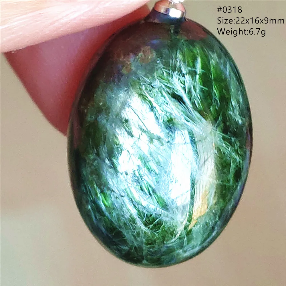 Natural Green Diopside Quartz Pendant Women Men Cat Eye Jewelry Gemstone Green Diopside Necklace Fashion Stone AAAAAA - Image 1