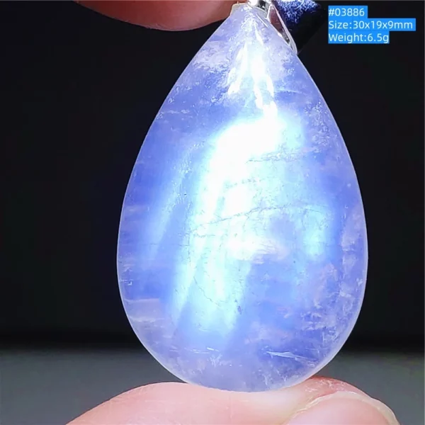 Natural Moonstone Oval Pendant, 925 Silver Necklace