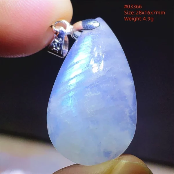 Natural Moonstone Oval Pendant, 925 Silver Necklace