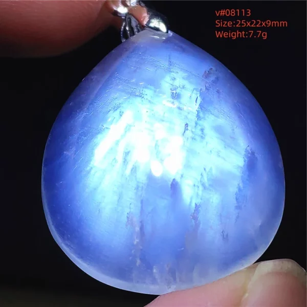 Natural Moonstone Oval Pendant, 925 Silver Necklace